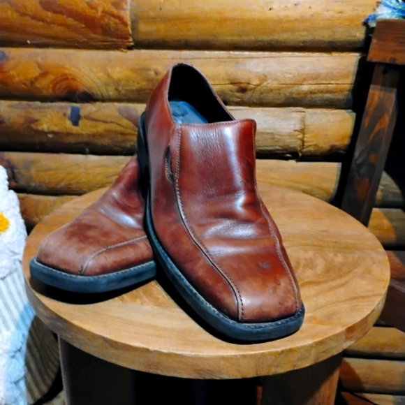 Axcess Men's Brown Leather Dress Formal Loafer - Picture 1 of 9